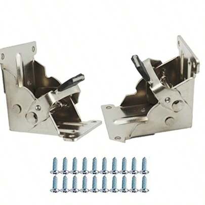 2PCS 0-90-180 Degree Table Legs Foldable Bracket With ScrewsSelf-Locking Hinge- Leg Fittings And Corner Brace For Folding Workbench- Fold Down Desk Extension In Kitchen