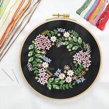 EstiloTendenciaKit De Bordado Para Bolsa De Lona Con PatróN Para Principiantes. Kits De Manualidades De Bordado DIY Para Adultos. Incluye Instrucciones, Dedal, Bastidores De Bordado E Hilos De Colores (CR002 Jinxiumixiang)Calidad PremiumVersióN Mejorada - CR002 huafanyunyu negro - Ver 4