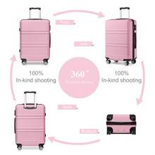 20 24 28 32 Inch Suitcase ABS PC Hard Shell Luggage Carry On Cabin Check In XL Extra Large Lightweight Spinner Wheels TSA Lock 3 Piece Set Travel - Pink - View 5