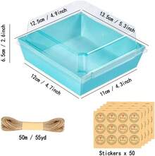 EstiloPaquete de 50 cajas de panadería con tapas transparentes, Cajas peque?as de postres para llevar, Mini cajas de pastel de papel de 4 pulgadas, cajas de golosinas transparentes (Azul(13.5X12.5X6.5))Versión mejorada - Azul (13,5 x 12,5 x 6,5) - Ver 8