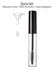 Tub gol de rimel de 0,34 oz cu set de baghete pentru gene - Recipient premium pentru cremă de gene cu mini pâlnii și dopuri de scurgere, plastic ABS, perfect pentru toate tipurile de piele, baghetă pentru rimel, recipient reîncărcabil din plastic alb-negru, potrivit pentru casă și călătorii, portabil și reutilizabil, cosmetice portabile, design la modă, tub de rimel din plastic, machiaj de călătorie, machiaj reutilizabil - Multicolor - Vizualizare 8