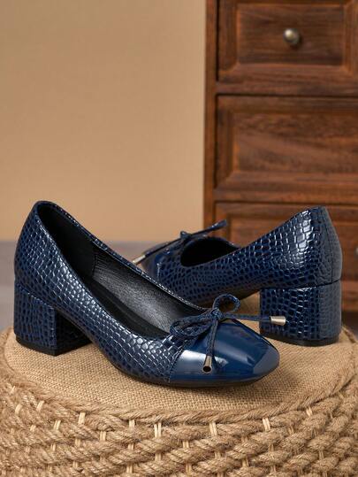 Commuting Office Casual Minimalist Chunky Heel Women Pumps