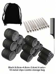 Curling Iron Set, Long Lasting Spiral Hair Curler, Large/Medium/Small Curling Wand Set With 1 Stainless Steel Clips And Storage Bag,Hair Curlers,Curly Hair Brush,Rollers,Curly Hair Products,Curler,Rollers For Hair,Hair Curl,Curly Hair Tools,Hair Roller,Hair,Hair Rollers,Curly Hair,Heatless Curl,Heatless Curls,Hair Curler,Barber,Hair Tools, - Multicolor - View 10