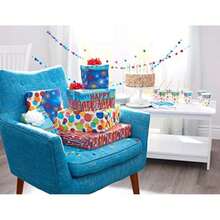 American Greetings - Papel de regalo reversible para graduación, cumpleaños y todas las ocasiones, flamencos, palmas y perezosos (3 rollos, 120 m2 Pies.)(Arcos y etiquetas de regalo, globos, velas y fuegos artificiales) - Multicolor - Ver 10