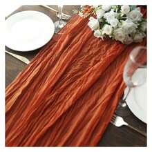 Terracotta Cheesecloth Table Runners 12 Pack - 10ft Boho Gauze Rustic Sheer Table Runner For Wedding, Birthday, Bridal Shower - 120 Inch Long - Multicolor 115 - View 2