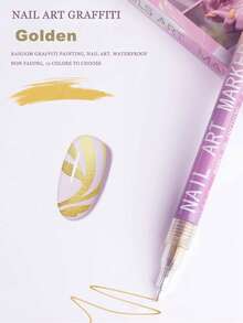 12-Color Nail Art Pen Set, Nail Marker Pens, Polishing Pens Suitable For 3D Nail Art, Painting, Eyeliner, DIY Nail Beauty Decoration Nail Art Tools - Multicolor - View 12