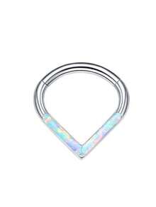 1 件水滴形低过敏性 316L 不锈钢鼻环，16G 鼻中隔环穿刺饰品，8mm/10mm 镶嵌白色/蓝色/紫色/粉色蛋白石鼻环，金色和银色可选，吊坠耳环 - 彩色 - 查看 31