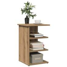 Credenza vidaXL in rovere, realizzata artigianalmente, 35 x 35 x 55 cm, legno composito - Multicolore - Visualizzare 3