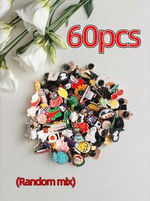 10/20/30/40/50/60/70/80/90/100pcs Random Brooch Mix (No Duplicate Styles), Alloy Metal Pins Badges, Animal, Fruit, Vegetable, Cartoon, Anime, Letter Patterns, Includes Rare Hidden Styles, Various Cute, Elegant, Casual Designs, Suitable For Multiple Occasions, More Quantity Means More Variety, Great Gift For Adults And Kids - Multicolor - View 10