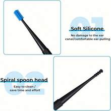 Kit de eliminación de cera de oído de silicona suave - Juego de limpiador de oído en espiral - Herramientas reutilizables de cuidado del oído para una eliminación suave de la cera del oído, sin necesidad de batería, herramienta de eliminación de cera del oído - 1 pieza aleatoria - Ver 3