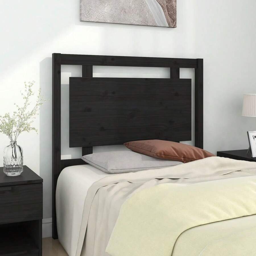 Testiera vidaXL nera 95,5x4x100 cm in legno massello di pino - Multicolore - Visualizzare 1