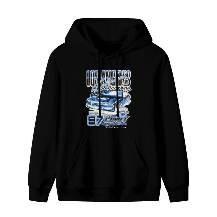 Plus Size Men's,Los Angeles New Adventures 2 Straight Towards The Coats Tba Racing ,(1 Pcs )100% Cotton Casual Printed Hoodie,Crew Neck Short Sleeve,220g Cotton Hoodie,For Going Out,Gift,Summer,Unis - 款式5 - 查看 1