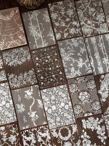 1本30张复古蕾丝花边贴纸，用途广泛，可用于DIY剪贴簿、装饰、PET贴纸等。