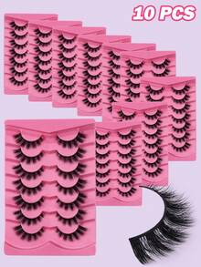 MAANGE 14/17/70对 CC 卷度自然交叉浓密型假睫毛，浓密卷翘，适合派对、卡通风格，旅行必备 <眉刷可选> - 黑色 - 查看 3