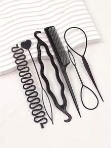 2/4/6pcs/Set Girls Hair Styling Tools, Hair Accessories Set, Kids Hair Clips, Bun Maker, Hair Comb, Hair Styling Tools, Non-Damaging Braiding Clips, Holiday Gift