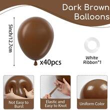 10/20/30/40/50个深棕色气球，18/12/10/5英寸棕色乳胶气球，派对加厚咖啡色气球，适用于生日、新娘送礼会、婚礼、周年纪念派对装饰 - 棕色 - 查看 25