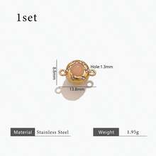 1Set Of 304 Stainless Steel 18K Gold-Plated Multi-Style Natural Stone Diamond-Studded Magnetic Snap Connector DIY Charms Jewellery Necklace Anb Bracelet Making Supplies Accessories Woman's Stainless Steel Jewellery Making Accessories Handmade Accessories Stainless Steel Ladies' Jewellery Woman's Handmade Accessories Suitable For Ladies' Daily Wear - Natural Stone Connector - View 21