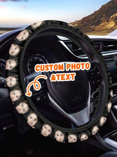 Funda personalizada elástica para volante, protector de volante extensible personalizado, funda de volante de coche con patrón colorido, unisex, suave y cómoda antideslizante, talla universal apta para la mayoría de sedanes, camiones y SUV, funda de volante personalizada impresa a medida