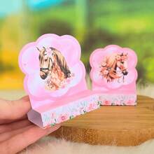 20 Porta Bis duplo - CAVALO ROSA menina Haras Conwtry Cowgirl - Lembrancinha de festa infantil - PEGUE E MONTE - Multicolorido - Visão 2