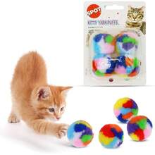 Yarn Puffs Colorful Woolen Yarn Contains Catnip 1.5 Pack of 4 Pet - 1 - Ver 3