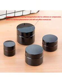 1/5/10 件琥珀色玻璃化妆品瓶带盖，可再填充的面霜和乳液旅行容器，便携式防光 DIY 样品瓶，用于眼霜/面霜储存 - 黑色 - 查看 6