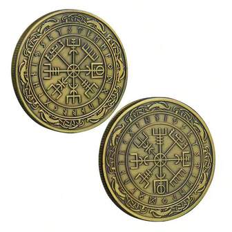 1/3Pcs Nordic Viking Pirate Solomon Guidepost Compass Bronze Coin Commemorative Medal Talisman Souvenir Crafts