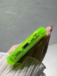 1pc Cute Clear Gradient Color Magnetic Wireless Charge Phone Case Compatible With Iphone 17 AIR 16 15 14 13 12 11 Pro Max Plus Soft Silicone Back Cover Candy Color - Green - View 2