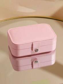 Caja de almacenamiento de joyas de cuero portátil y mini, organizador de joyas de viaje para aretes, collares y anillos, de vuelta a la escuela - Rosa - Ver 12