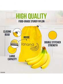 1 pieza Bolsa conservadora de plátanos - Bolsa de almacenamiento de frutas y verduras con cordón sellado, bolsa de conservación reutilizable con aislamiento, organizador de alimentos de cocina multiusos 2025 - Multicolor - Ver 2