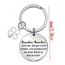 1 Stück minimalistischer Mode Glücksklee Ahorn Blatt Schlüsselanhänger, Freundschafts-Schlüsselanhänger, Geschenk zu Feiertagen, Renteneintritt, Geburtstag, lässig, süß, elegant Edelstahl Schlüsselanhänger, Taschenanhänger, Party Gastgeschenk, vielseitiges tägliches Accessoire - Silber - Übersicht 2