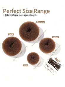 24 piezas Juego de clips y almohadillas de esponja para el cabello de mujer, material de nailon minimalista, elegante y versátil para peinados casuales diarios, herramientas multifuncionales para hacer moños y chignons, clips en forma de U ajustables