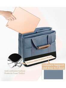 Nuevo bolso de mujer de gran capacidad y múltiples compartimentos, de diseño minimalista y versátil, compacto, con correa de hombro ajustable, adecuado para ir al trabajo, salidas, compras y almacenamiento - Celeste - Ver 6
