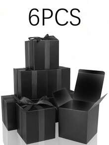 2pcs/8pcs/16pcs Black Square Paper Boxes, Black Small Boxes, Suitable For Cosmetics, Perfumes, Aromatherapy Products, Universal Gift Packaging, Size 80mm X 120mm, Can Be Used For Party Decorations, Small Business Supplies, Wedding Decorations, Birthday, Valentine's Day, Christmas Gifts, Wedding Supplies, Holiday Guest Gifts - Black - View 8