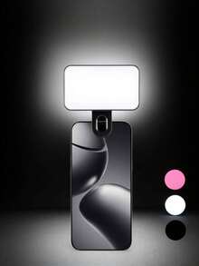 buguangdeng 1pc Adjustable 3-Color Selfie Ring Light, Suitable For Smartphone, Camera, Video Conference, Live Streaming, Laptop, Makeup And Selfie, With Clip, Portable Mini LED Light, USB Rechargeable, Pocket-Sized Selfie Fill Light With Timer, RGB Photography Lighting For Live Streaming And Beautifying - Fill Light - View 1