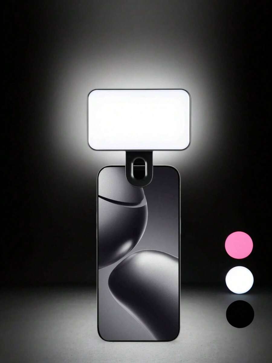buguangdeng 1pc Adjustable 3-Color Selfie Ring Light, Suitable For Smartphone, Camera, Video Conference, Live Streaming, Laptop, Makeup And Selfie, With Clip, Portable Mini LED Light, USB Rechargeable, Pocket-Sized Selfie Fill Light With Timer, RGB Photography Lighting For Live Streaming And Beautifying - Fill Light - View 1