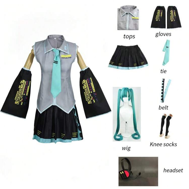 Anime Cosplay Costume Role Play Costume Virtual Idol Cosplay Set Full Set - 布料大全套 - 查看 9