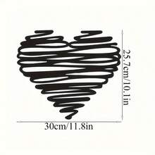 1pc Modern Minimalist Abstract Swirl Heart-Shaped Metal Wall Decor - 30cm/11.8" Iron Hanging Sculpture, Elegant Home Office Cafe Decoration, No Electricity Needed, Ideal Romantic Valentine's Day Gift - Multicolor - View 4