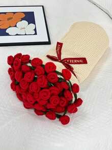 Crochet Floral Bouquet Pattern Blanket, Handmade Crocheted Rose Throw Blanket, Suitable As Sofa Shawl, Romantic Gift For Valentine's Day, Wedding, Anniversary, Women - Multicolor - View 12