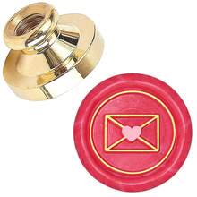 BAOFALI 1个蜡封头/7件套蜡封印章，包含“谢谢”、“生日快乐”、“爱意满满”等英文单词印章 - 英文单词蜡封印章 - 婚礼请柬蜡封 - 礼品包装蜡封