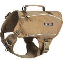 huOneTigris Mochila para Perros con Arnés en Forma de Y Anti-Tes Bolsas de Montar con Argollas en D Ligera Equipo para Senderismo Caza Camping y Viajes para Mascotas220 - marrn - Ver 2