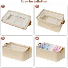 11-Inch Dual Handle Non-Woven Fabric Storage Cube, Collapsible Design Storage Box With Handles For Clothes, Holiday Decor, Wardrobe Organization, Bedroom Storage - Multicolor - View 6