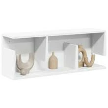 Mobiletto a muro vidaXL 80x20x30 cm, colore bianco, in materiale a base di legno. - Multicolore - Visualizzare 1