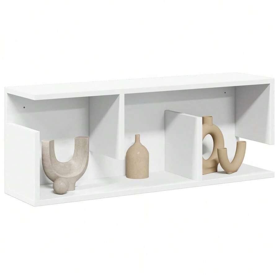 Mobiletto a muro vidaXL 80x20x30 cm, colore bianco, in materiale a base di legno. - Multicolore - Visualizzare 1
