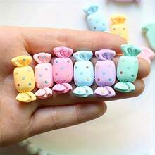 6/18/30 chiếc kẹo mút nhựa dễ thương - Mặt phẳng - Không có lỗ - Macaron Hồng, Vàng, Xanh lá, Tím, Cam, Đỏ, Nâu, Vàng - Mặt phẳng trang trí thủ công sổ lưu niệm - kẹo - Xem 11