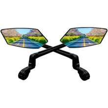 Espejo de bicicleta plegable para montaje en manubrio, espejos retrovisores ajustables para bicicleta, bicicleta eléctrica giratoria de 360°, espejo para manubrio eléctrico izquierdo (0-1(Left&Right) - Multicolor - Ver 1
