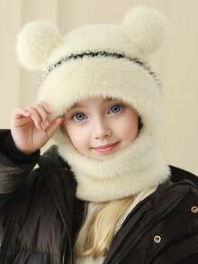 1 Set Kids Winter Hat, Scarf And Mask - Warm Fleece Balaclava Hat With Ear Ion, Suitable For 1-6 Years Old Boys And Girls, Cute Pom Pom Beanie For School, Cycling, Skiing, Children Winter Accessories, Cold Weather Gear, Comfortable Material, Hand Washable, Ideal For Little Kids - 1PC - View 14