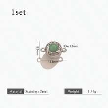 1Set Of 304 Stainless Steel 18K Gold-Plated Multi-Style Natural Stone Diamond-Studded Magnetic Snap Connector DIY Charms Jewellery Necklace Anb Bracelet Making Supplies Accessories Woman's Stainless Steel Jewellery Making Accessories Handmade Accessories Stainless Steel Ladies' Jewellery Woman's Handmade Accessories Suitable For Ladies' Daily Wear - Natural Stone Connector - View 26