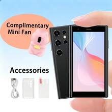 [Black Smartphone] Christmas Pocket Treasure 3G Mini Phone, Lightweight, 1000mAh, 2MP Front + 5MP Rear. Download Apps Via Wifi. Best Gift For Student, 3.0in Small Screen Phone. With Phone Case & Screen Protector. Complimentary Pink / Blue Mini Fan. - 淺粉紅色 - 查看 2