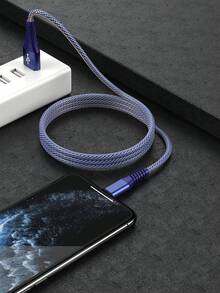 FCV Cable de datos de automóvil CarPlay azul, cable de cargador de automóvil, cable USB-A a Lightning, compatible con carga rápida y transferencia de datos, compatible con iPhone 14/13/12/11 Pro Max XR XS X 8 7 6 Plus SE - Azul - Ver 1