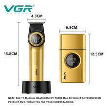 VGR 男士电动理发器/剃须刀/专业理发器/LED智能数码9000转/分钟可调节胡须修剪器/理发器 V-977&377 - 彩色 - 查看 9